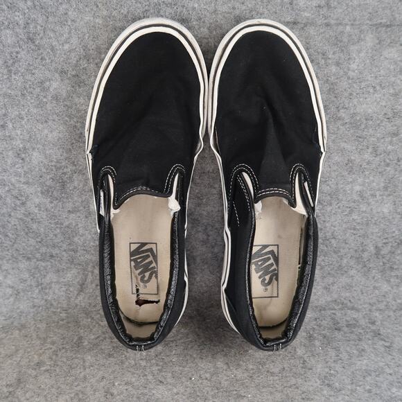 Vans Shoes Womens 9 Classic Slip On Platform Sneakers Canvas Black Skate Casual - Picture 11 of 16